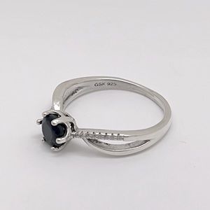 Women’s Sterling Silver Sapphire & CZ Fancy Friendship Ring